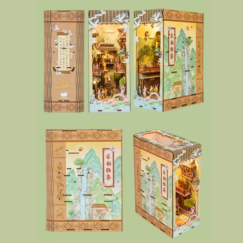 Ancient Chinese Elegance of the Song Dynasty 180° Folding DIY Book Nook Kit