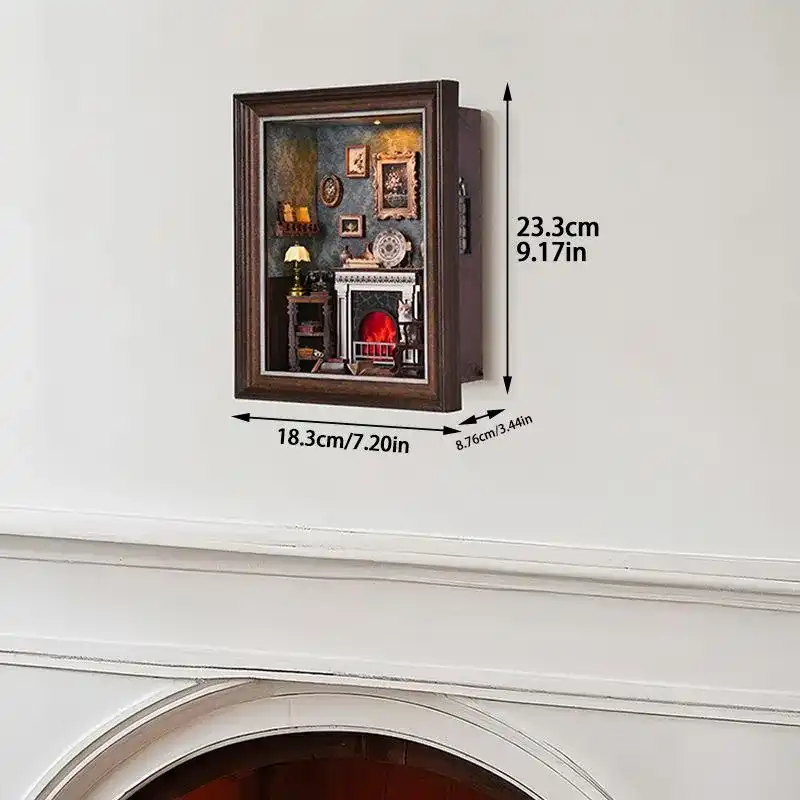 DIY 3D Wooden Puzzle – Fireplace -Themed Photo Frame Wall Decor Kit