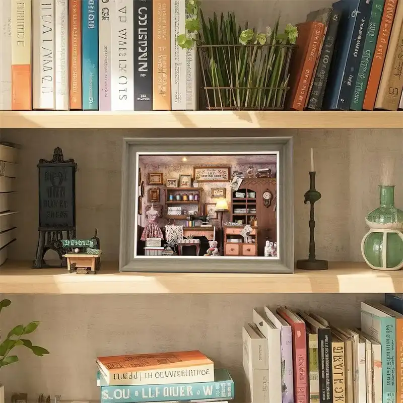 DIY 3D Wooden Puzzle – Tailor Shop -Themed Photo Frame Wall Decor Kit