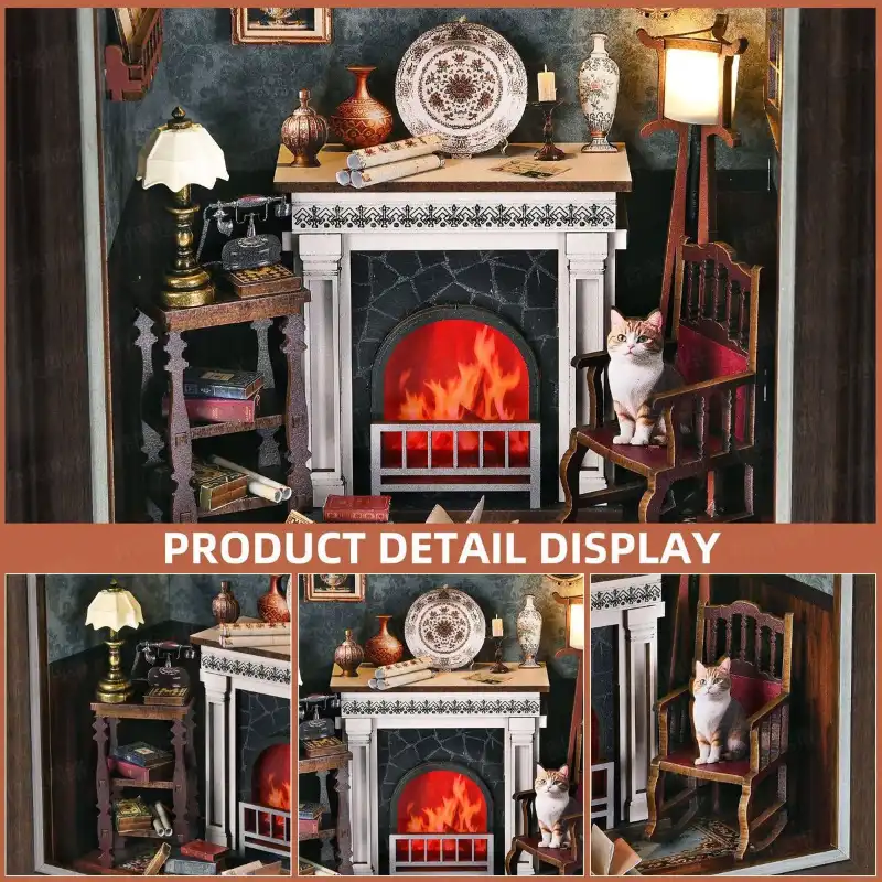 DIY 3D Wooden Puzzle – Fireplace -Themed Photo Frame Wall Decor Kit