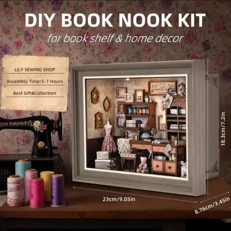 DIY 3D Wooden Puzzle – Tailor Shop -Themed Photo Frame Wall Decor Kit