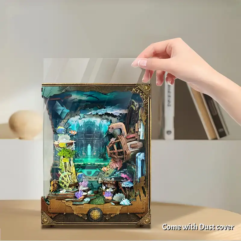 Discover Atlantis DIY Book Nook Kit with Sound Effects & Replaceable Backdrops