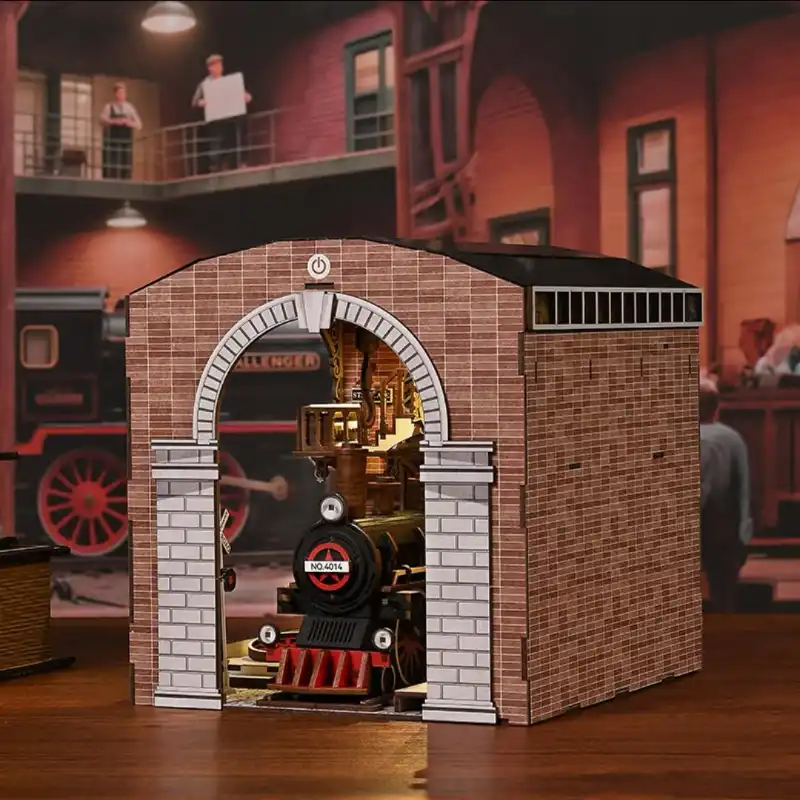 Train Repair Station Railway Workshop Scene DIY Book Nook Kit