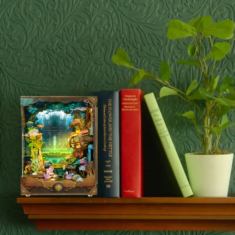 Discover Atlantis DIY Book Nook Kit with Sound Effects & Replaceable Backdrops