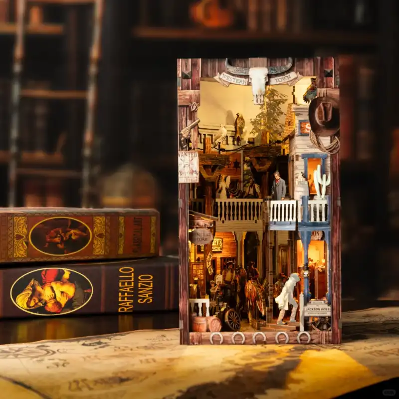 Wild Western Town Cowboy Junction DIY Book Nook Kit