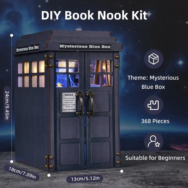 Doctor Who - Mysterious Blue Box TARDIS DIY Book Nook Kit