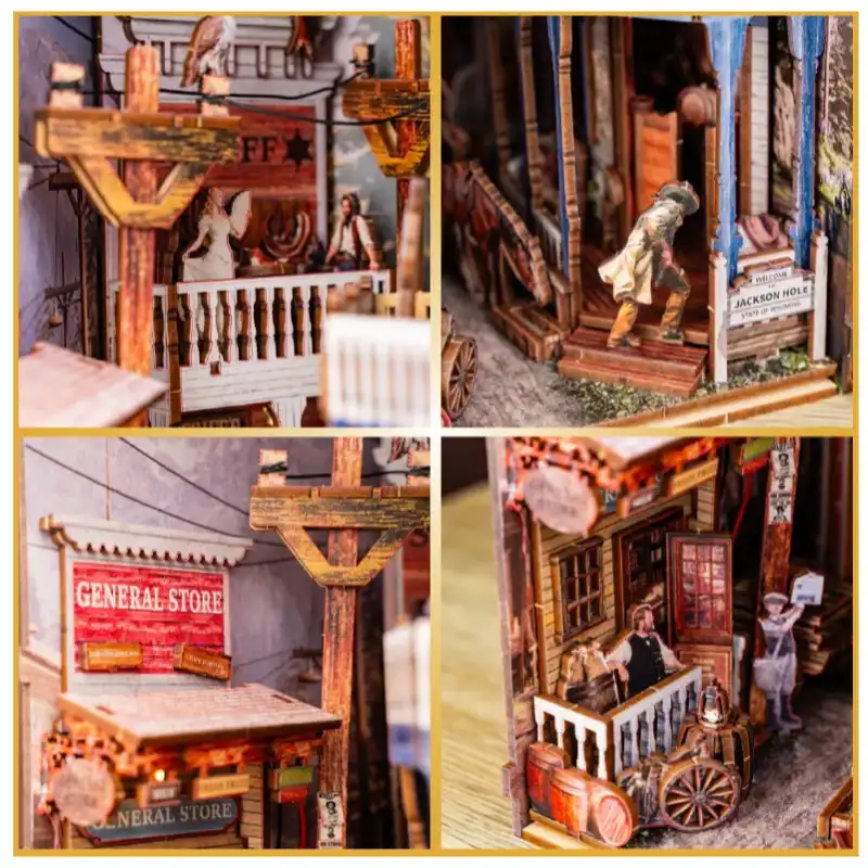 Wild Western Town Cowboy Junction DIY Book Nook Kit
