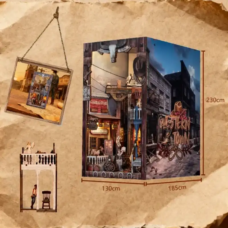 Wild Western Town Cowboy Junction DIY Book Nook Kit