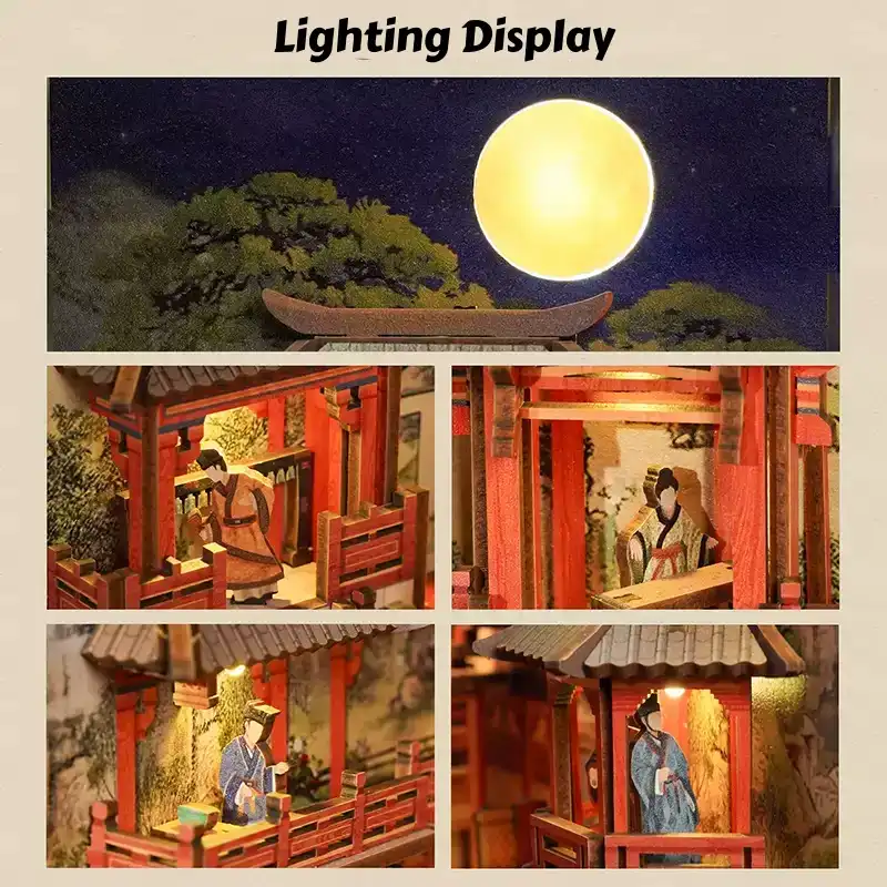 Han Palace at Dawn – National Museum of China – Drum-Beating Comic Figurine DIY Book Nook Kit