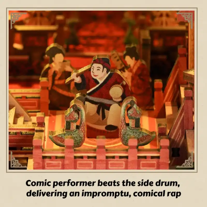 Han Palace at Dawn – National Museum of China – Drum-Beating Comic Figurine DIY Book Nook Kit