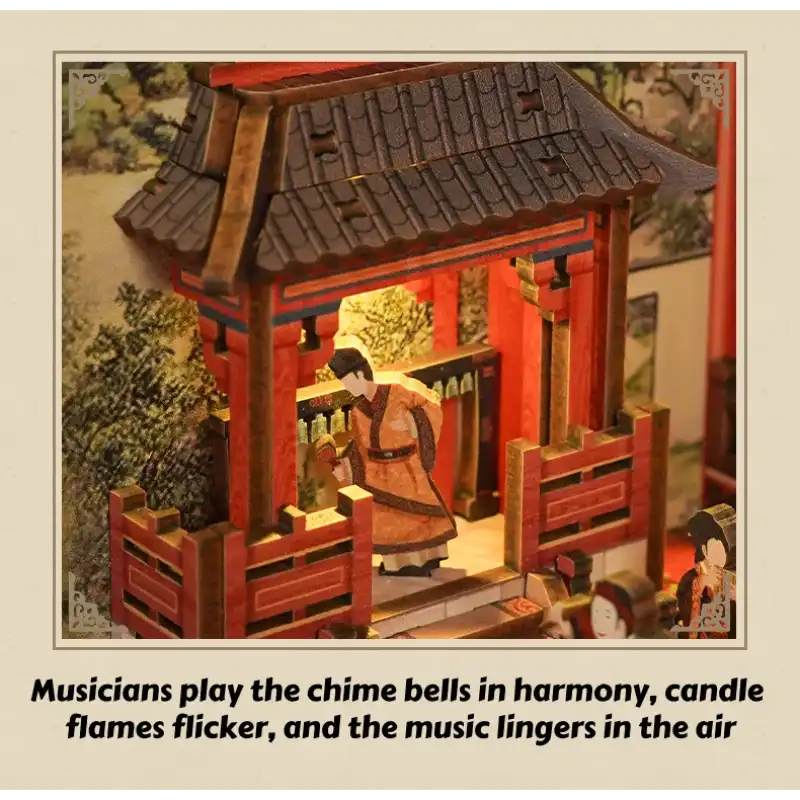 Han Palace at Dawn – National Museum of China – Drum-Beating Comic Figurine DIY Book Nook Kit