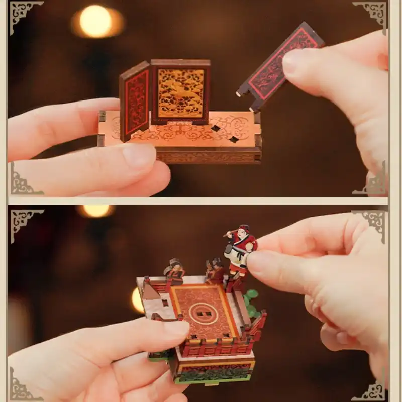 Han Palace at Dawn – National Museum of China – Drum-Beating Comic Figurine DIY Book Nook Kit