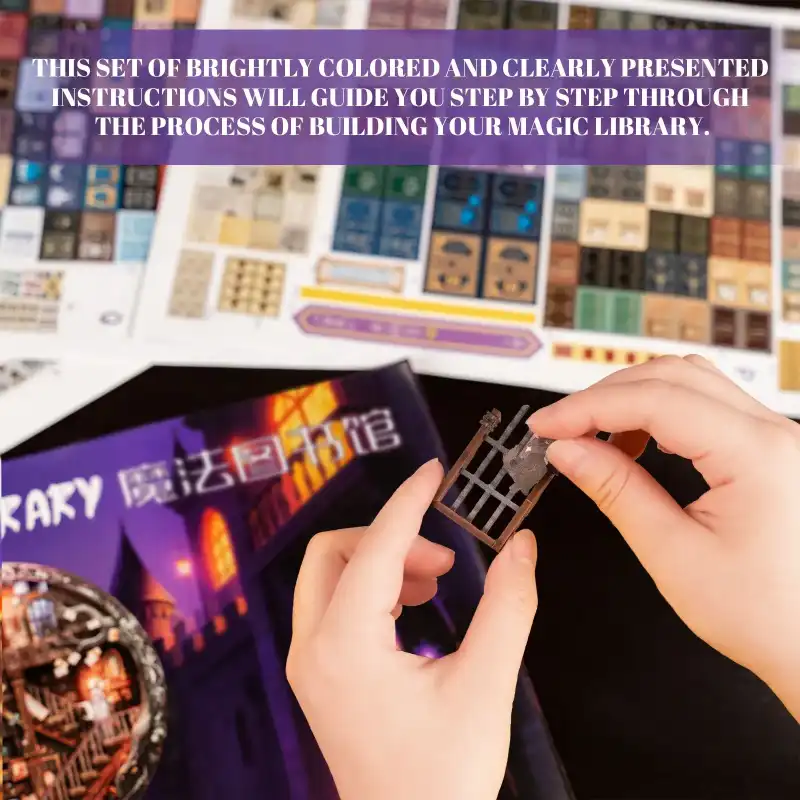 Round Magic Library DIY Miniature Decoration Kit