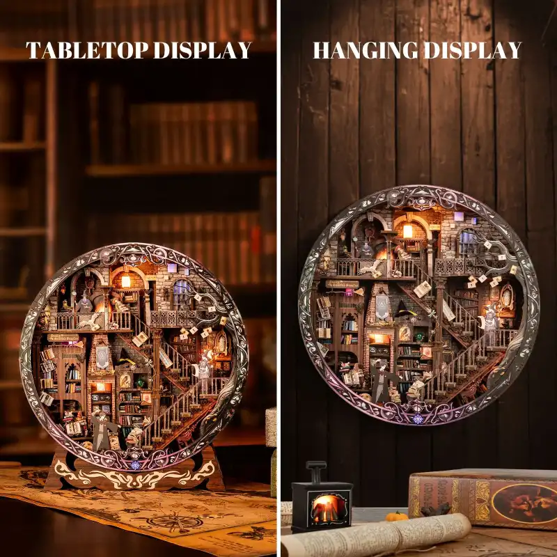Round Magic Library DIY Miniature Decoration Kit