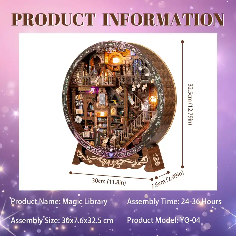 Round Magic Library DIY Miniature Decoration Kit