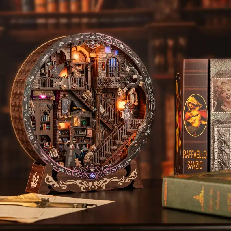 Round Magic Library DIY Miniature Decoration Kit