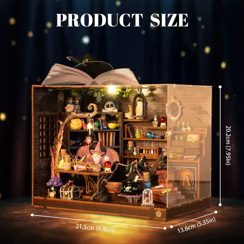 Jungle Magic House DIY Book Nook Kit with Acrylic Dust Cover