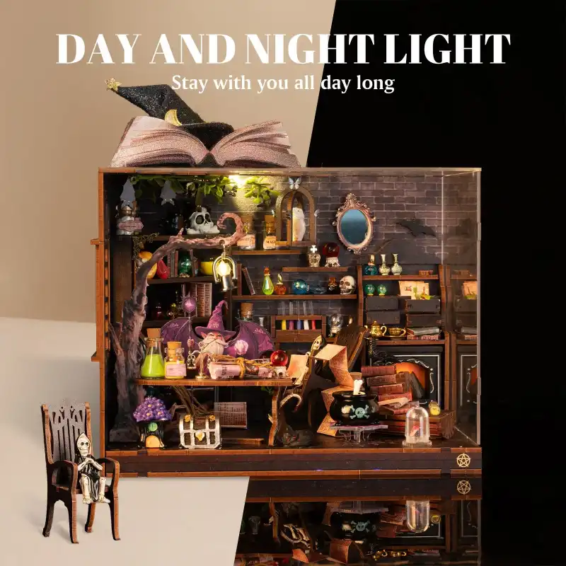 Jungle Magic House DIY Book Nook Kit with Acrylic Dust Cover