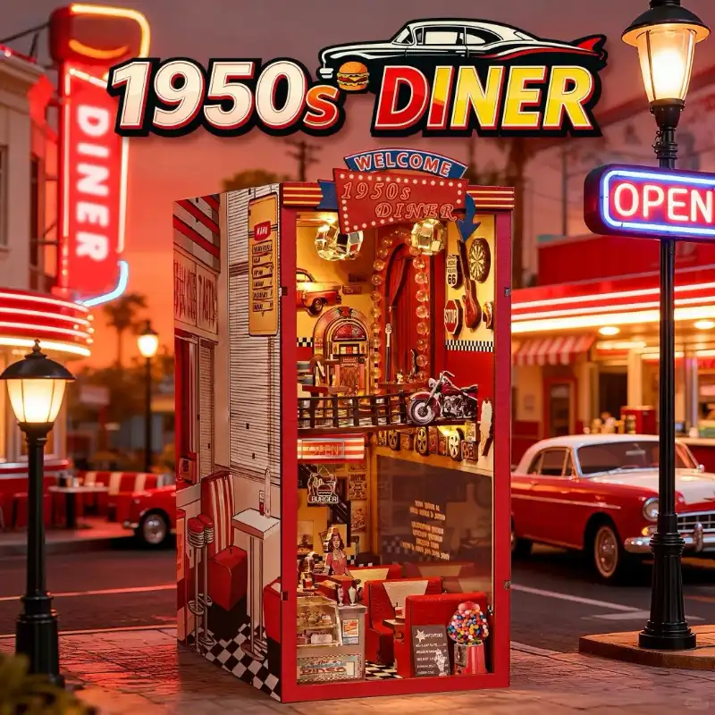 1950s Retro American Diner DIY Book Nook Kit