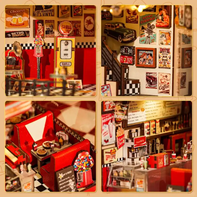 1950s Retro American Diner DIY Book Nook Kit