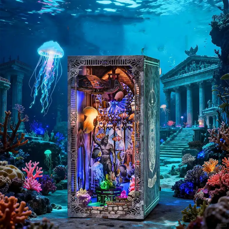 Atlantis: Temple of Poseidon, God of the Sea – Underwater World DIY Book Nook Kit