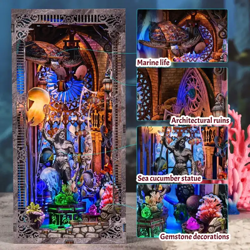 Atlantis: Temple of Poseidon, God of the Sea – Underwater World DIY Book Nook Kit