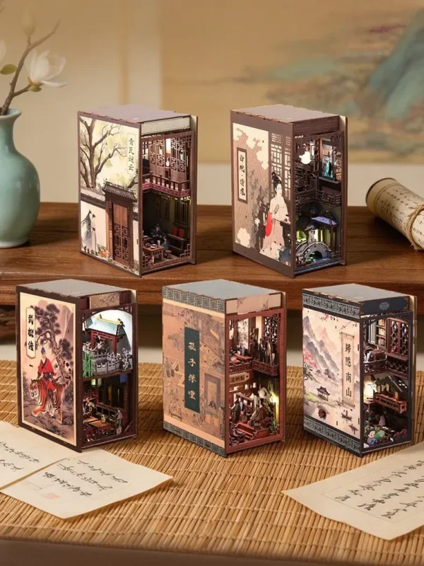 100001344_副本 KINGSTORA Cultural Story Worlds DIY Book Nook Series – Miniature Architectural Bookend Kits Inspired by Chinese Classical Literature, Myths & Aesthetic Scenes
