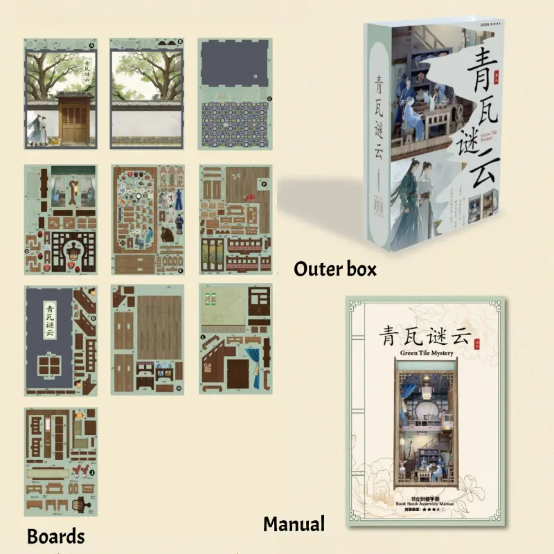 KINGSTORA Cultural Story Worlds DIY Book Nook Series – Miniature Architectural Bookend Kits Inspired by Chinese Classical Literature, Myths & Aesthetic Scenes