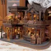 Bookish Cafe Miniature Dollhouse DIY Craft Kit – European Vintage Coffee House & Bookstore