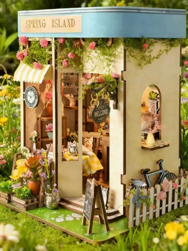 Mini Size Spring Island Bookstore DIY Book Nook Kit