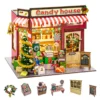 Candy House Christmas Themed DIY Miniature Dollhouse Kit