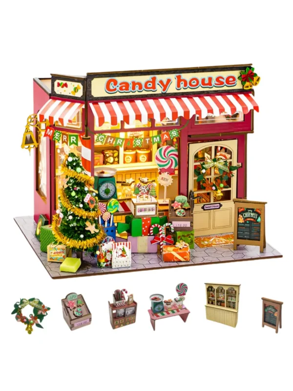 100000000931_副本_副本 (1) Candy House Christmas Themed DIY Miniature Dollhouse Kit
