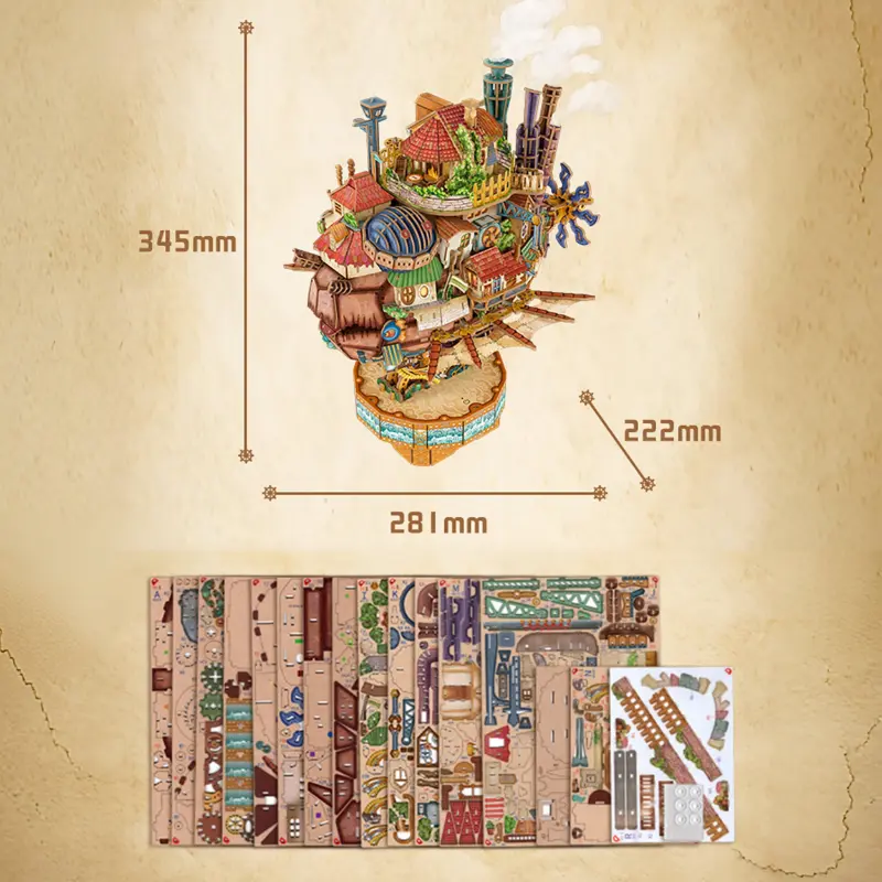 Wandering Castle DIY Transmission Assembly Model with Music