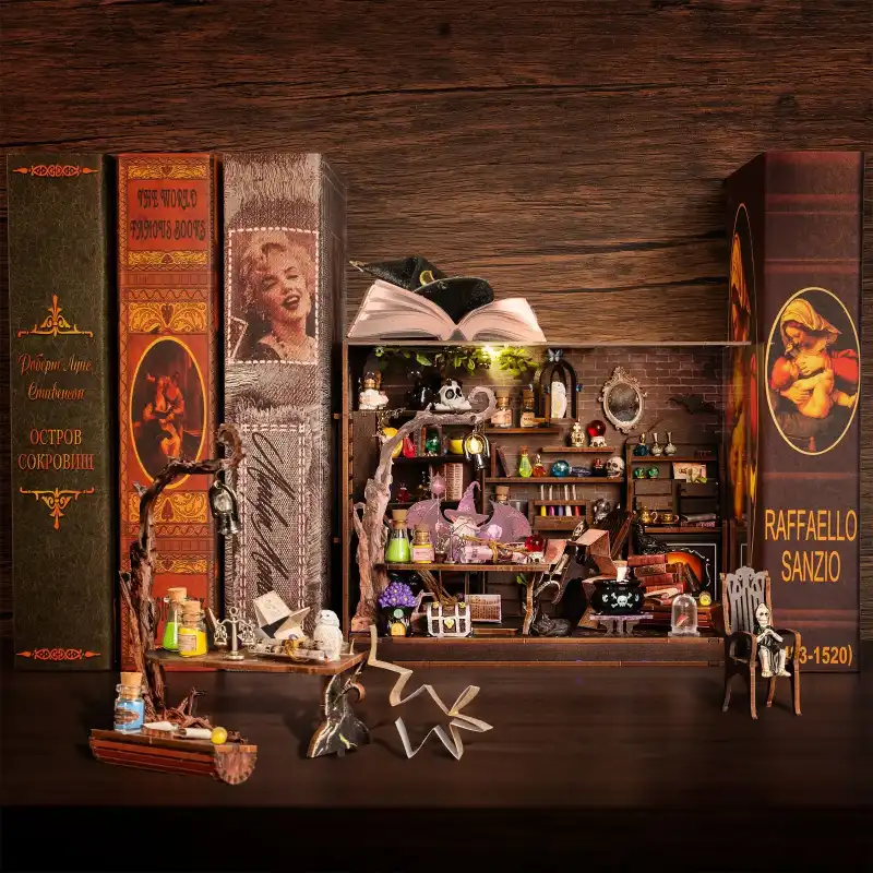 Jungle Magic House DIY Book Nook Kit with Acrylic Dust Cover