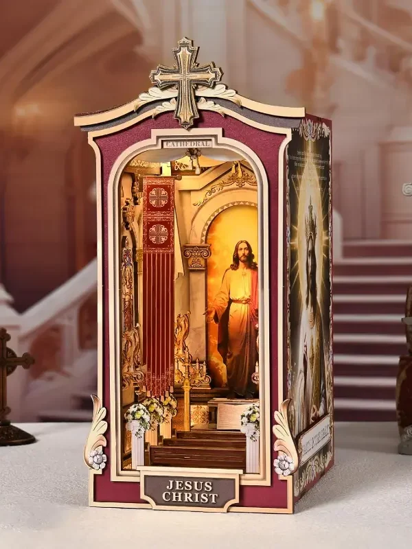814EHKgOcjL._AC_SL1500_ Jesus Christ Church Cathedral DIY Book Nook Kit