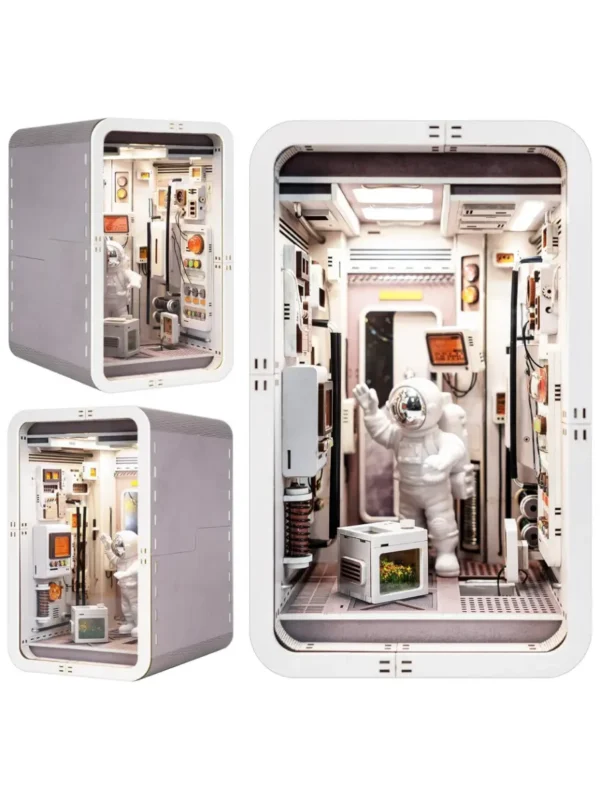 Light-up Space Capsule DIY Book Nook Kit
