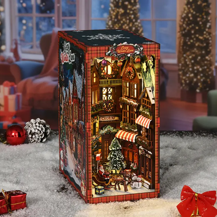 Christmas Street Corner DIY Book Nook Kit