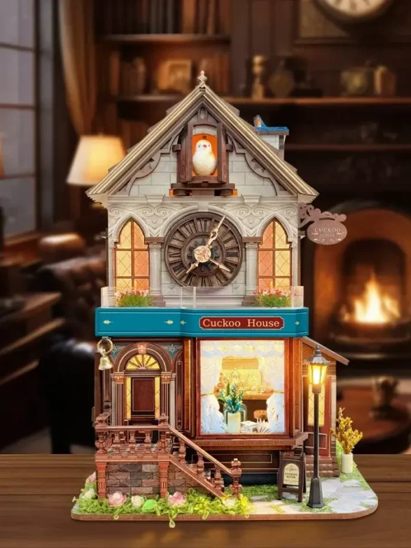 O1CN010u0PbK1vBQWYITIlz_!!4246776134_副本 (1) Cuckoo Clock Coffee Shop Retro Style 3D Puzzle