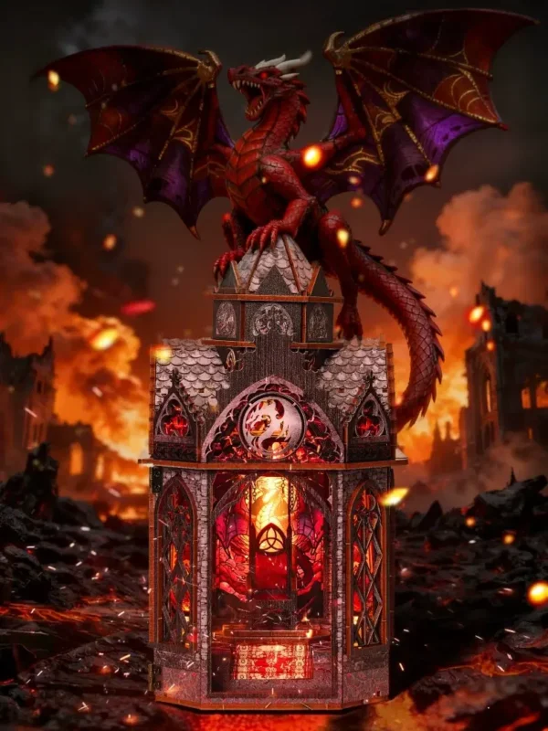 O1CN012GgNxi2IHb3mqwu8Q_!!2217554659261_副本 (1) Gothic Fantasy Dragon Spire of The Wyrm DIY Mini Book Nook Kit