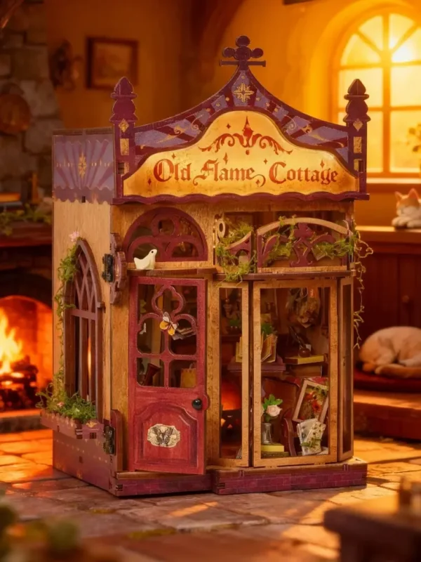 O1CN01XCf2qk2IHb64Z5Lx5_!!2217554659261_副本 (1) Old Flame Cottage - Openable Doors DIY Miniature House Kit