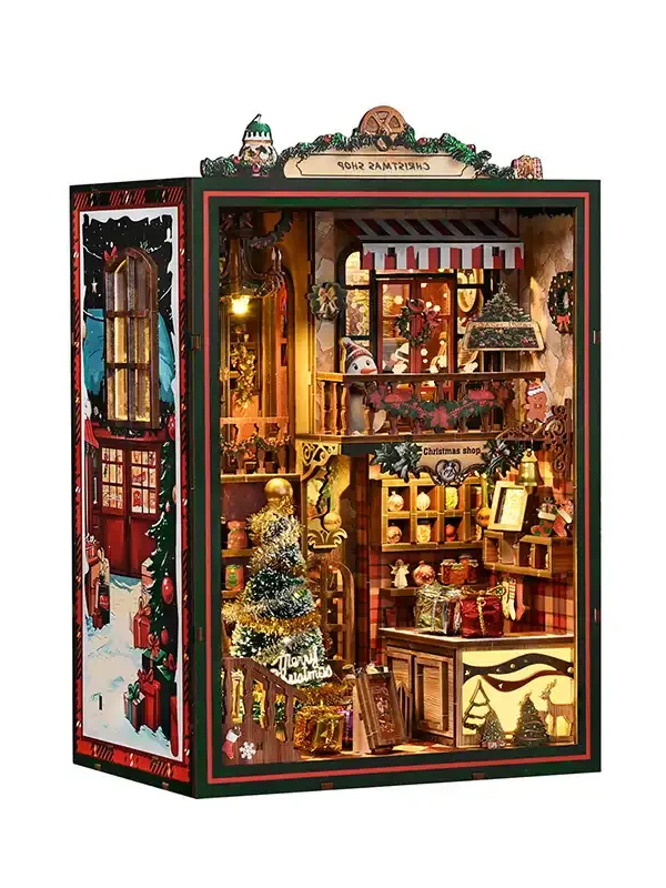 Christmas Shop DIY Book Nook Kit with Music Box