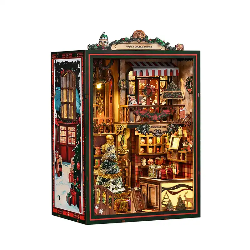 Christmas Shop DIY Book Nook Kit with Music Box