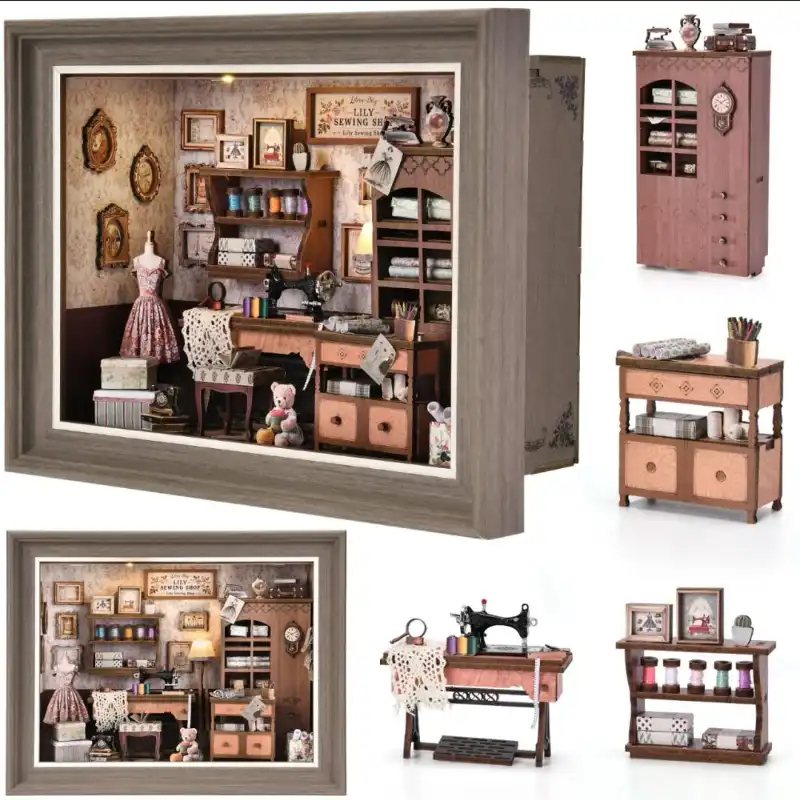 DIY 3D Wooden Puzzle – Fireplace -Themed Photo Frame Wall Decor Kit
