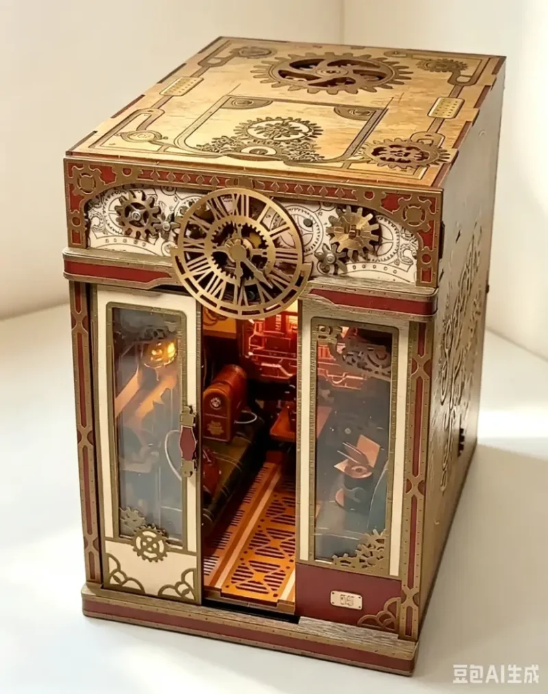 Steampunk Fantasy: A Dollhouse of Infinity Train Cabin DIY Music Book Nook Kit