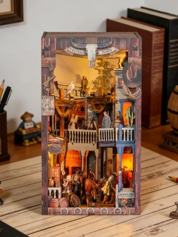 Wild Western Town Cowboy Junction DIY Book Nook Kit