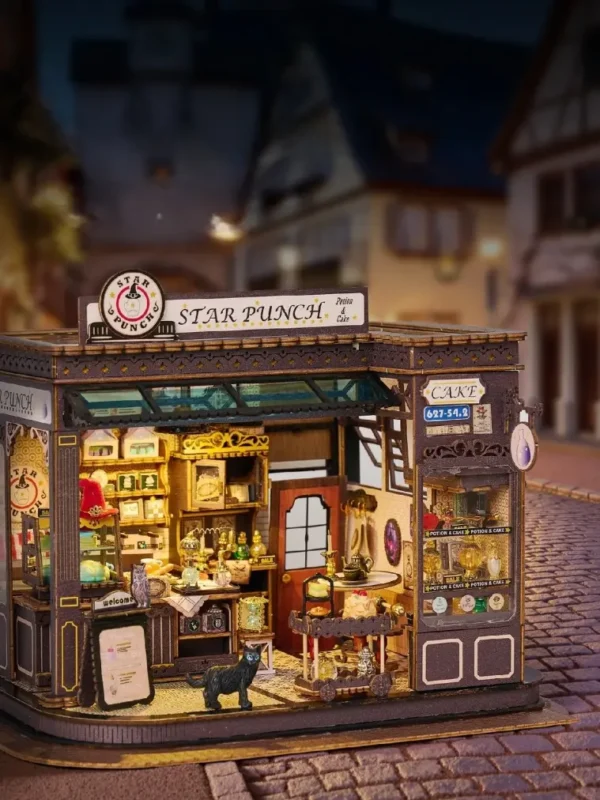 Magical Coffee Shop & Apothecary Diorama DIY Dollhouse Kit