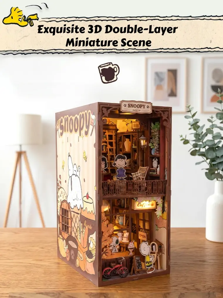 Classic Peanuts Snoopy Book Nook – Vintage Cartoon Diorama Scene