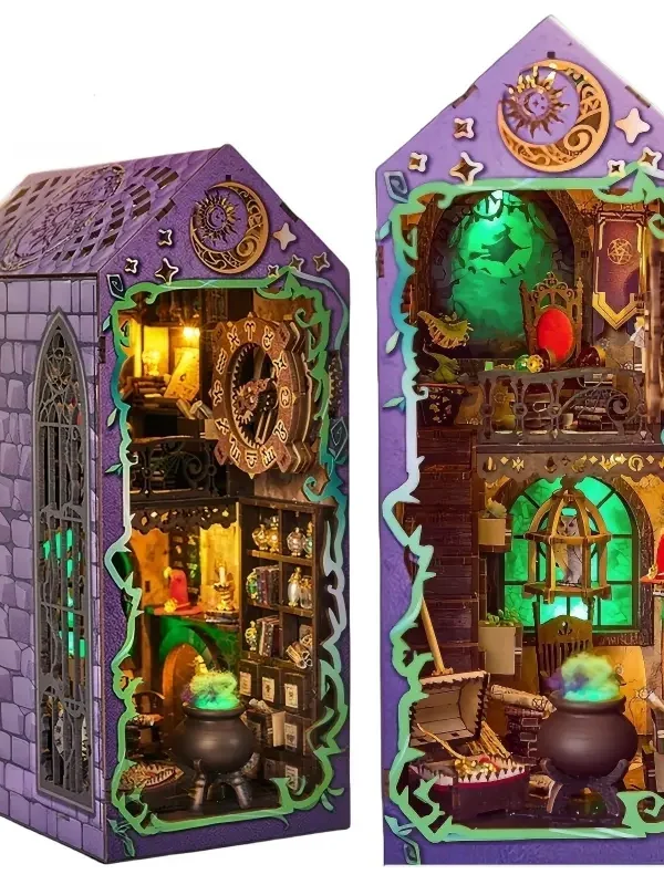 未命名-1 Mystic Theurge's Hut DIY Book Nook Kit