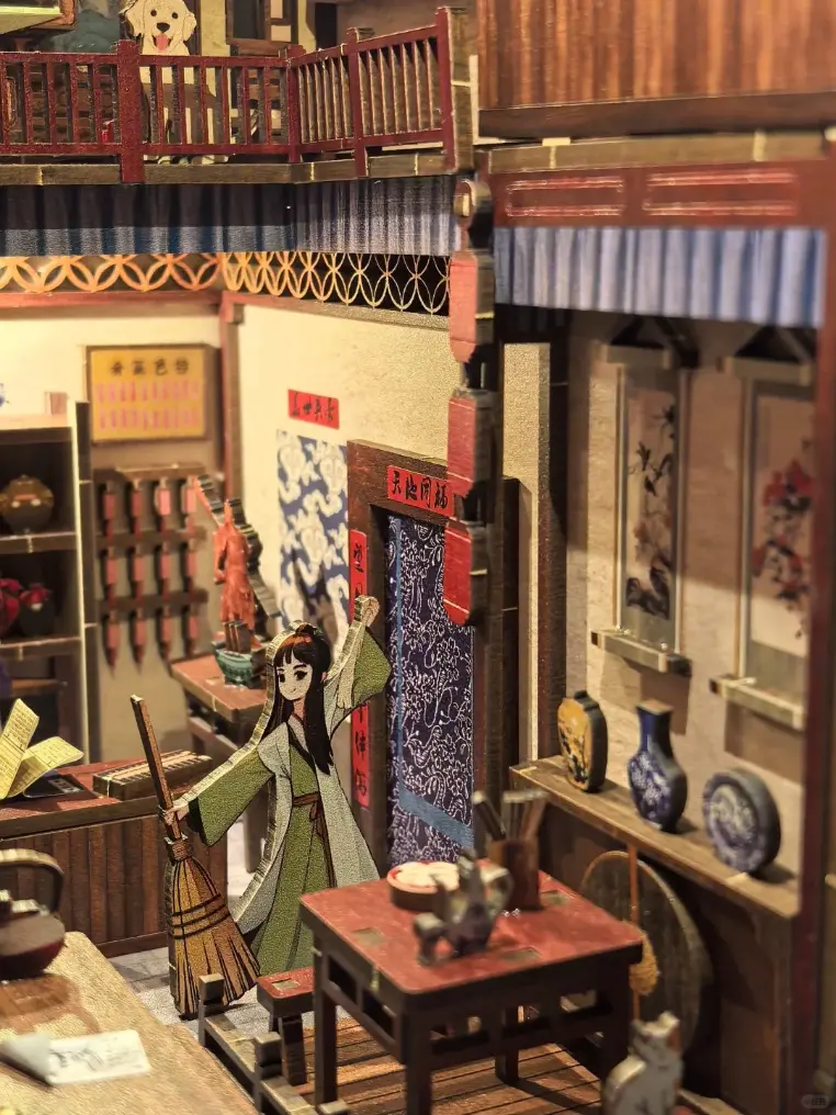 A Dream in the Martial World - Tongfu Inn Book Nook – Ancient Chinese Inn Diorama Bookend