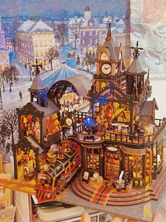 🏰轨迹幽城🚂小火车_1_allnysl_来自小红书网页版_副本 Steampunk Train Station Model - Railtrack Phantom City - Victorian Fantasy Architecture Dollhouse Kit